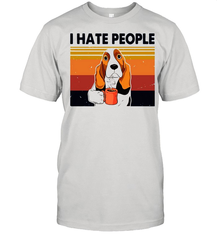 Labrador Retriever Drink Coffee I Hate People 2021 Vintage shirt Classic Men's T-shirt