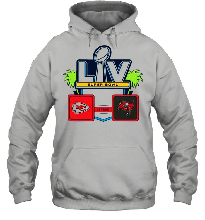 Nfl super bowl lv 55 kansas city chiefs vs tampa bay buccaneers 2021 shirt Unisex Hoodie