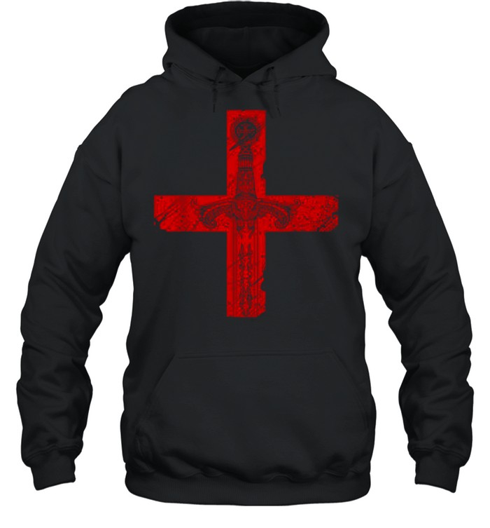Knight Templar Sword And Cross shirt Unisex Hoodie