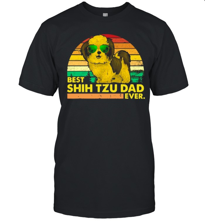 Vintage Retro Best Shih Tzu Dad Ever 2021 shirt