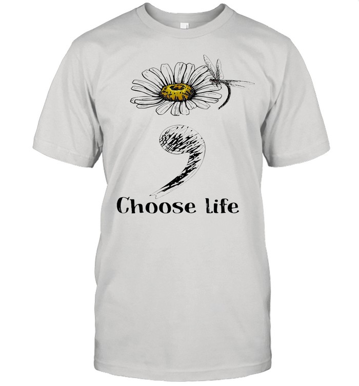Choose Life Chrysanthemum Flowers Dragonfly shirt Classic Men's T-shirt