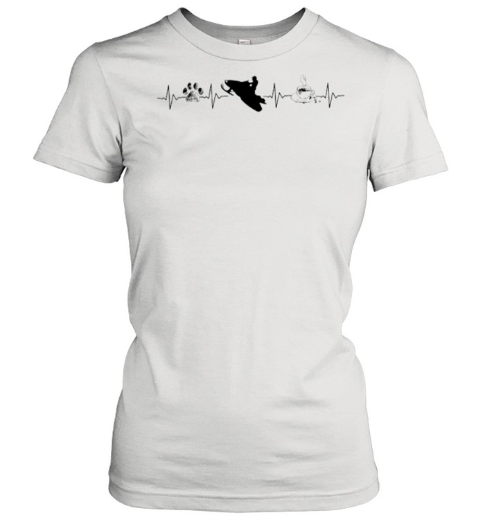Heartbeat Dog Snowmobile And Coffee shirt Classic Women's T-shirt