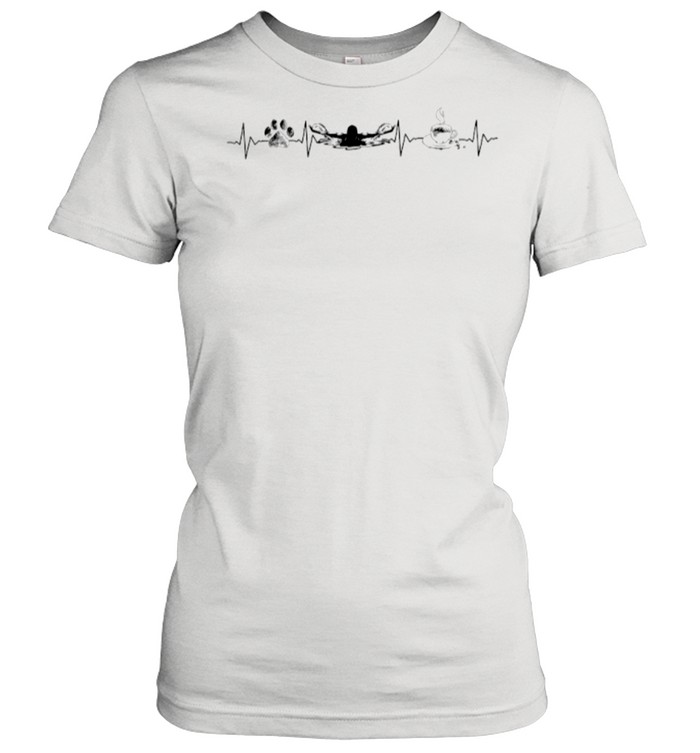 Heartbeat Dog Swimming And Coffee shirt Classic Women's T-shirt