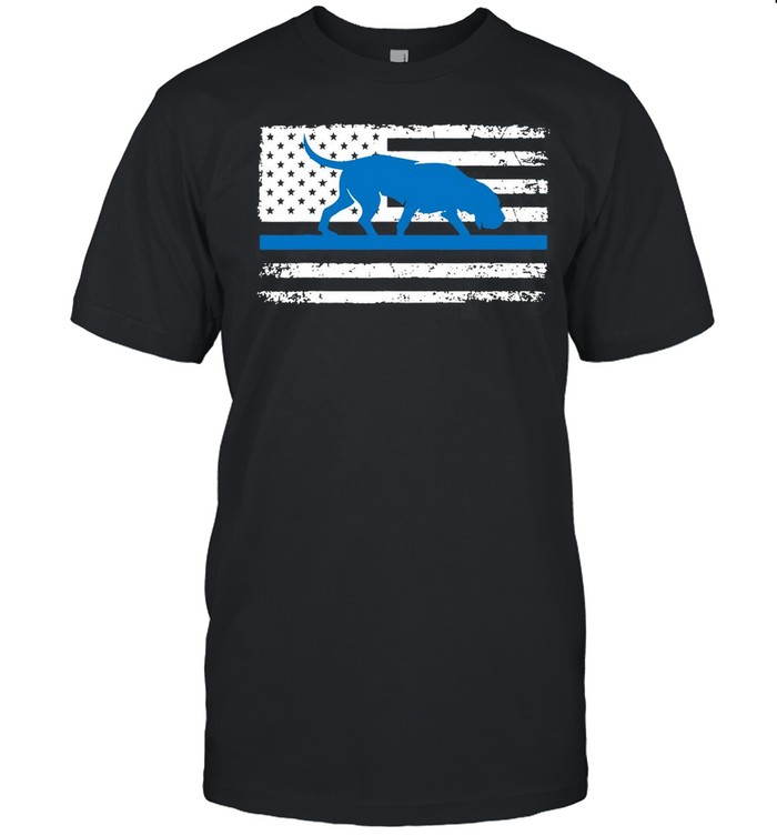 American Flag Bloodhound K9 Police Thin Blue shirt