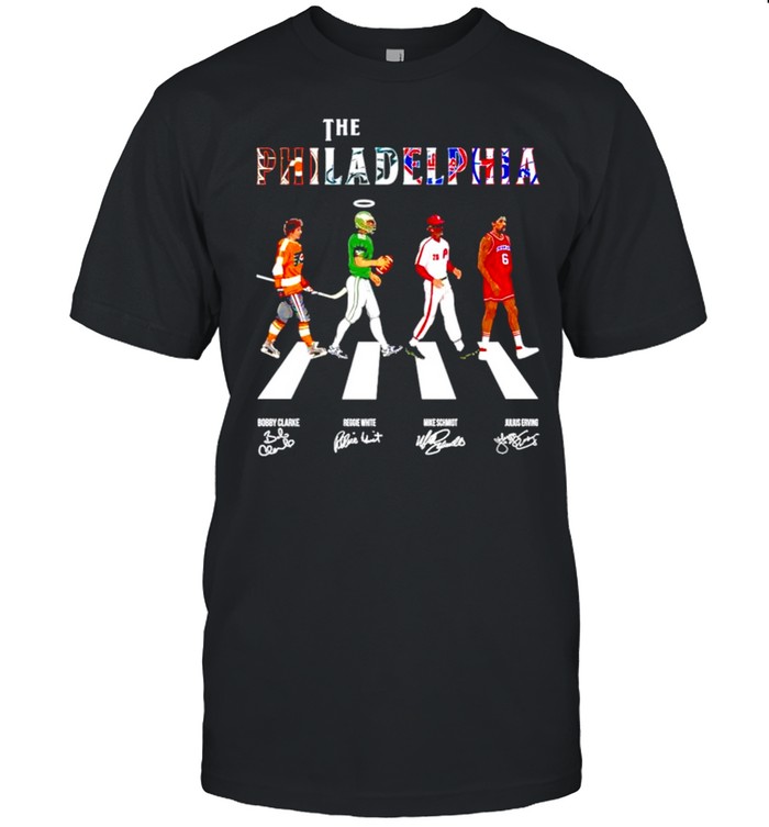 The philadelphia teams sport abbey road signatures shirt