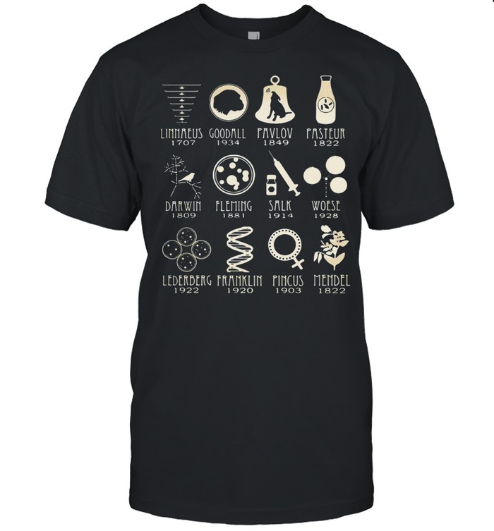 GOOD SCIENCE LINNAEUS GOODALL PAVLOVE FRANKLIN MENDEL SALK THANK SHIRT Classic Men's T-shirt