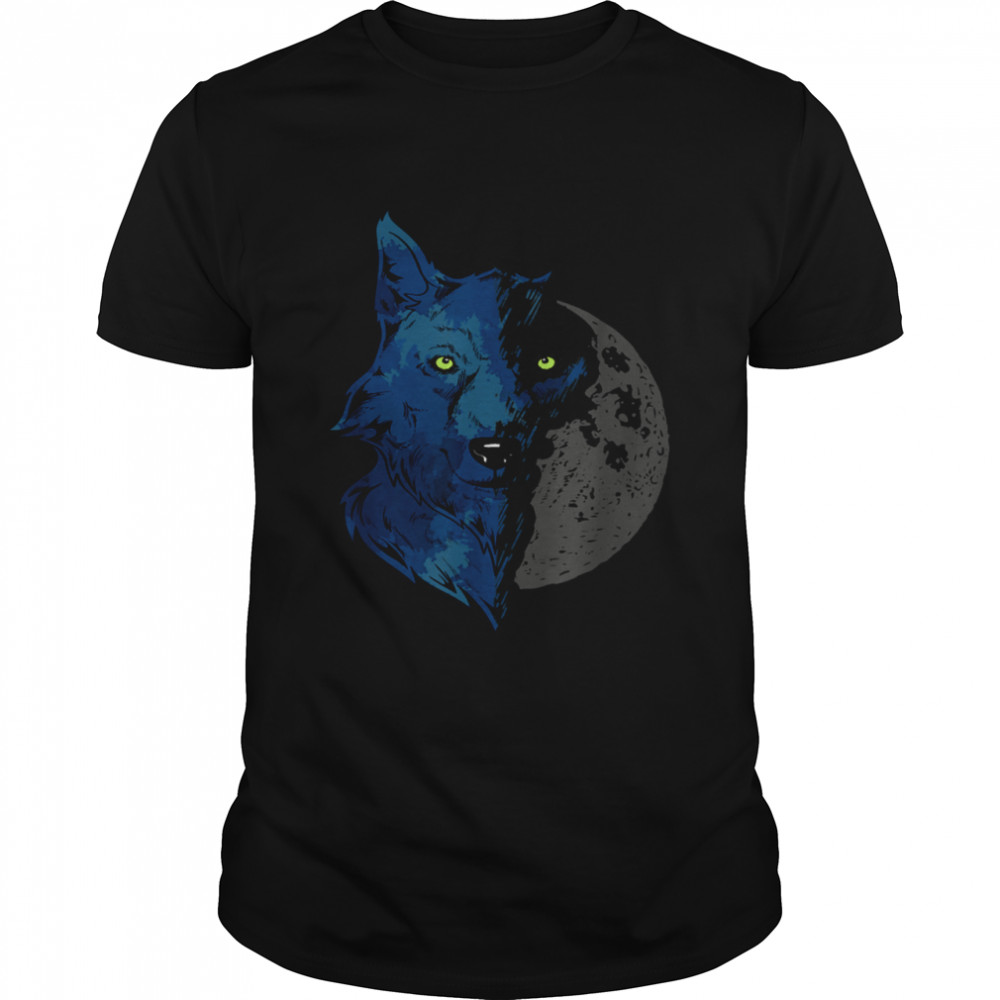 Predator Animal Forest Animal Moon Wolf shirt