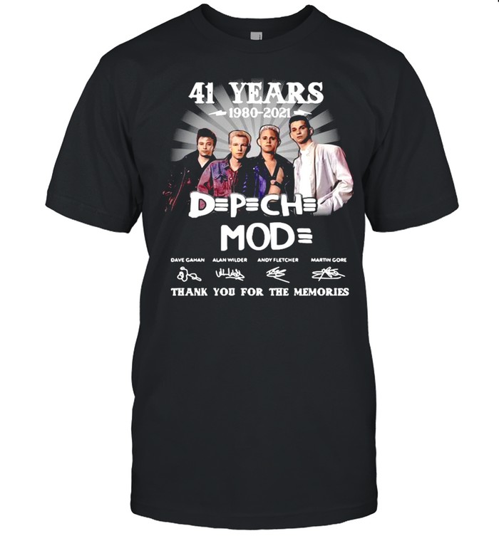 41 years 1980 2021 Depeche Mode thank you for the memories signatures shirt