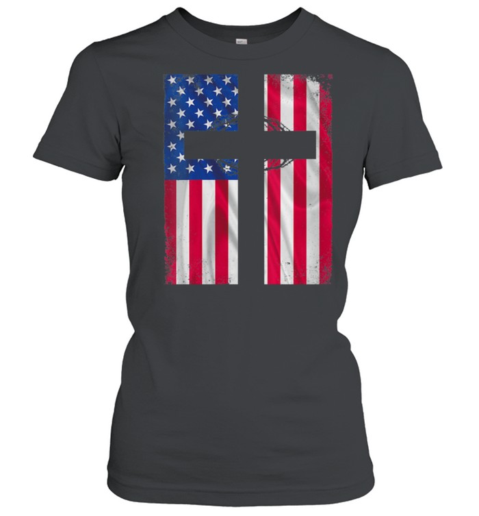 Womens Christian Patriotic American Flag New Christianity shirt Classic Women's T-shirt