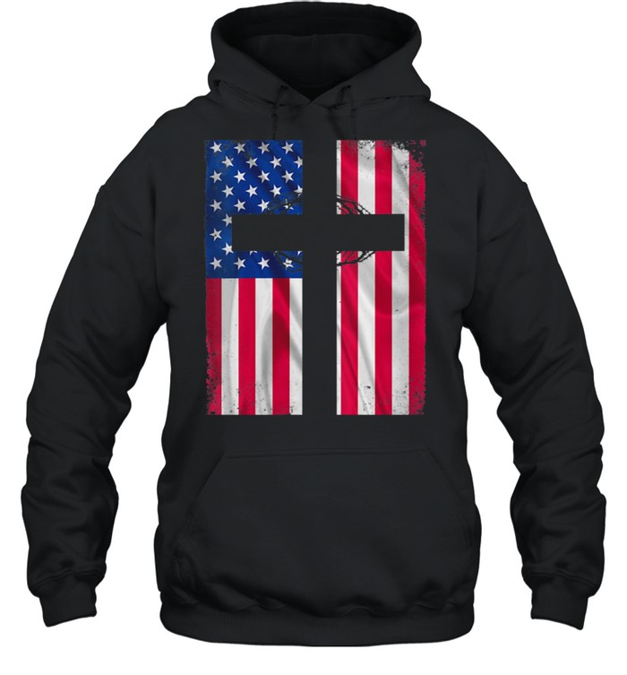 Womens Christian Patriotic American Flag New Christianity shirt Unisex Hoodie