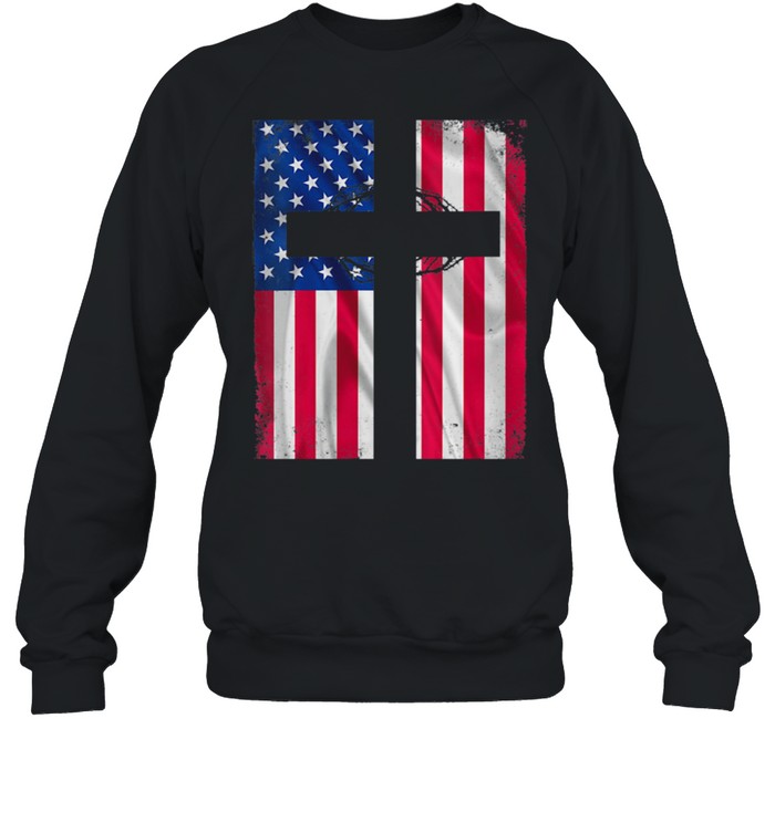 Womens Christian Patriotic American Flag New Christianity shirt Unisex Sweatshirt