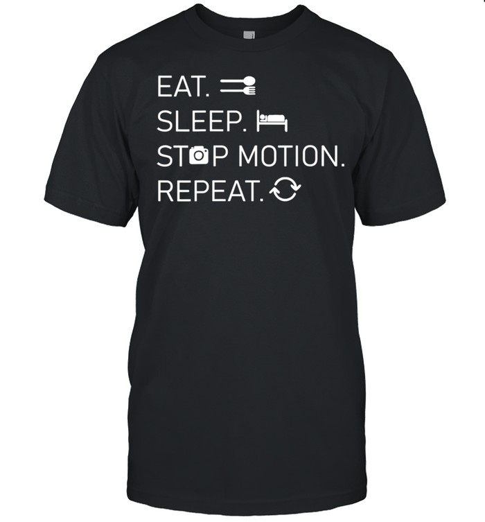 Womens Stop Motion Eat Sleep Repeat Film technology shirt Classic Men's T-shirt