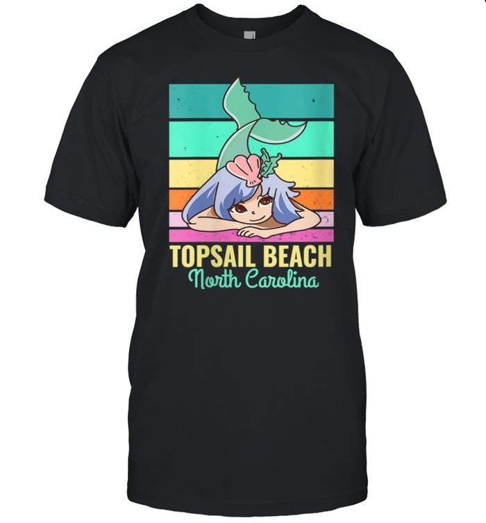 Womens Topsail Beach North Carolina Cute Vacation Mermaid shirt Classic Men's T-shirt