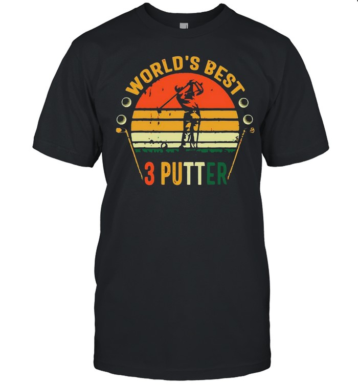 World’s Best 3 Putter Golf Retro Sunset shirt Classic Men's T-shirt