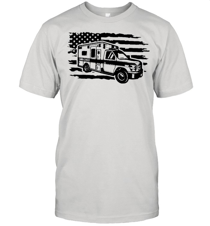 Distressed American Flag EMS Ambulance Car shirt