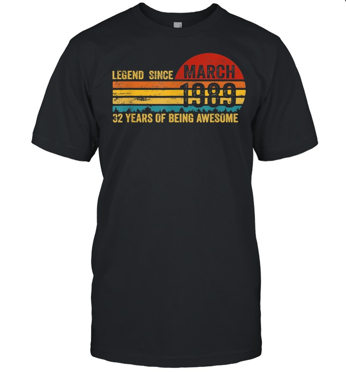 31 Years Old Retro Birthday Legend Since March 1989 shirt Classic Men's T-shirt