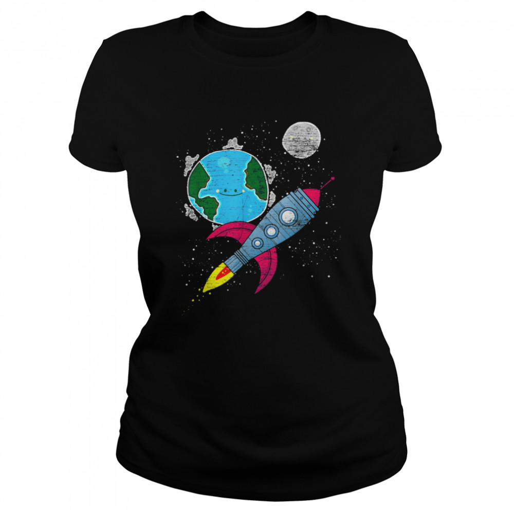 Moon Space Earth Rocket Cosmonaut Junior Astronaut shirt Classic Women's T-shirt