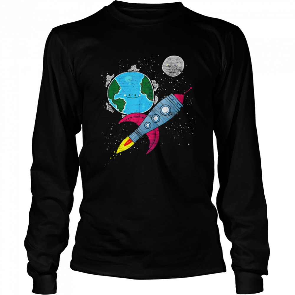 Moon Space Earth Rocket Cosmonaut Junior Astronaut shirt Long Sleeved T-shirt