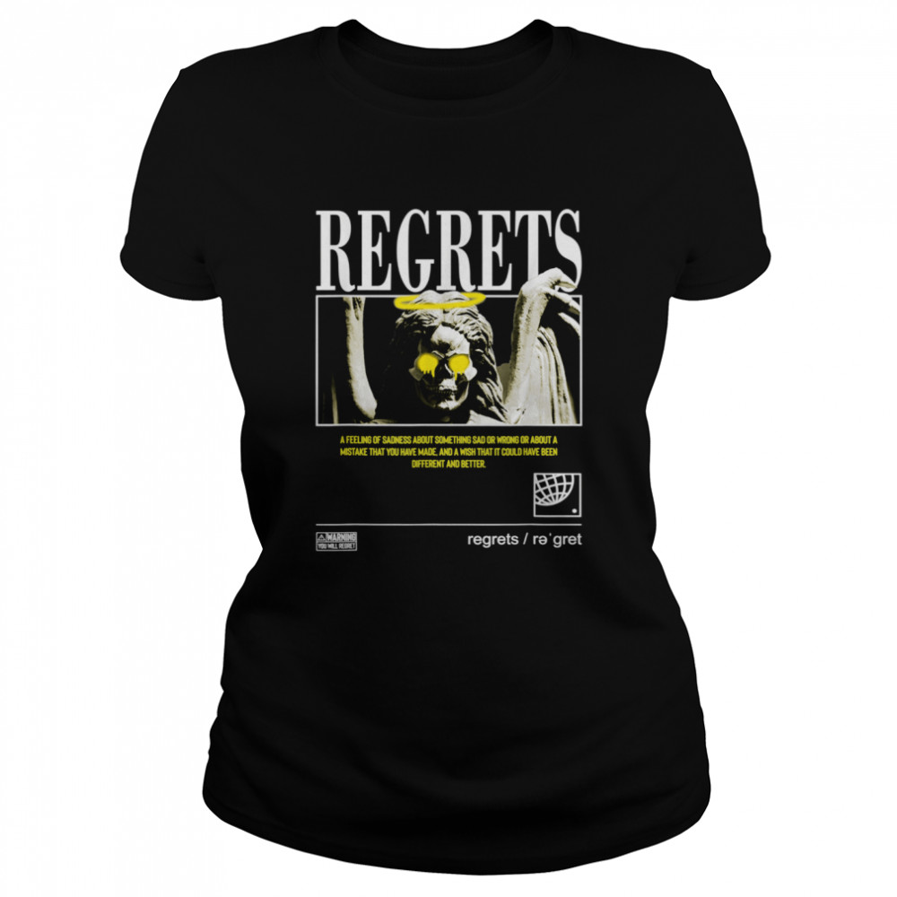 Regrets Angel Graffiti Sad Aesthetic Edgy Streetwear shirt Classic Women's T-shirt
