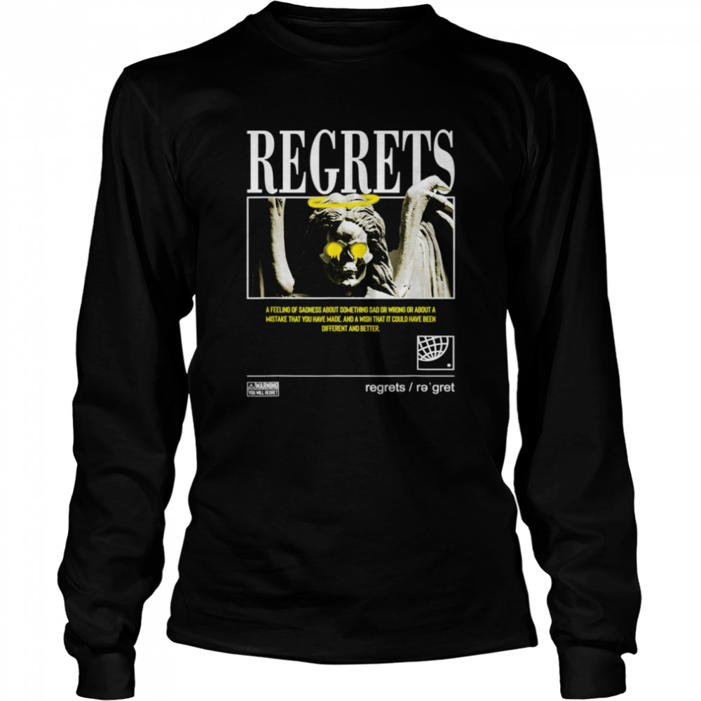 Regrets Angel Graffiti Sad Aesthetic Edgy Streetwear shirt Long Sleeved T-shirt