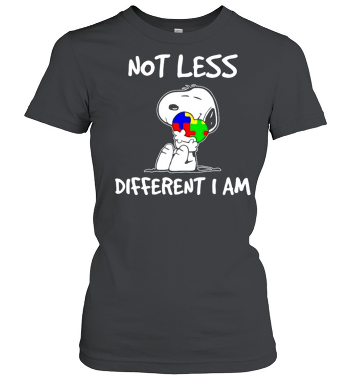 Snoopy Hug Heart Autism Not Less Different I Am shirt Classic Women's T-shirt