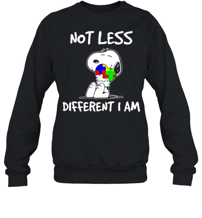 Snoopy Hug Heart Autism Not Less Different I Am shirt Unisex Sweatshirt