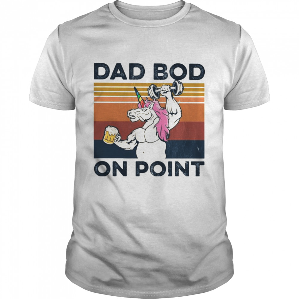 Unicorn weightlifting Beer Dad Bod on point vintage shirt