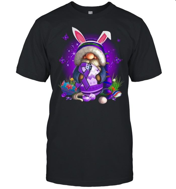 Bunny Gnome Hug Purple Lupus Awareness Happy Easter 2021 shirt