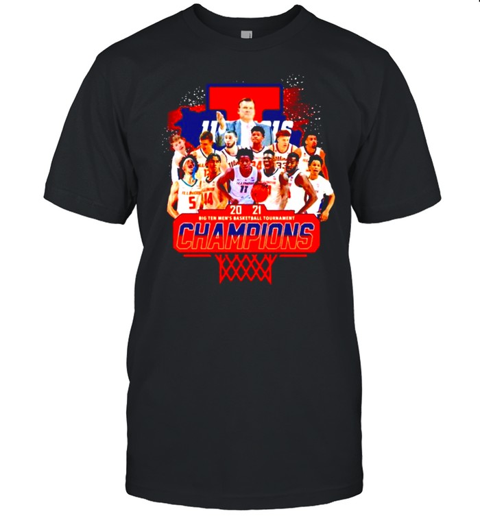 Illinois Fighting Illini 2021 Big Ten men’s basketball tournament champions shirt