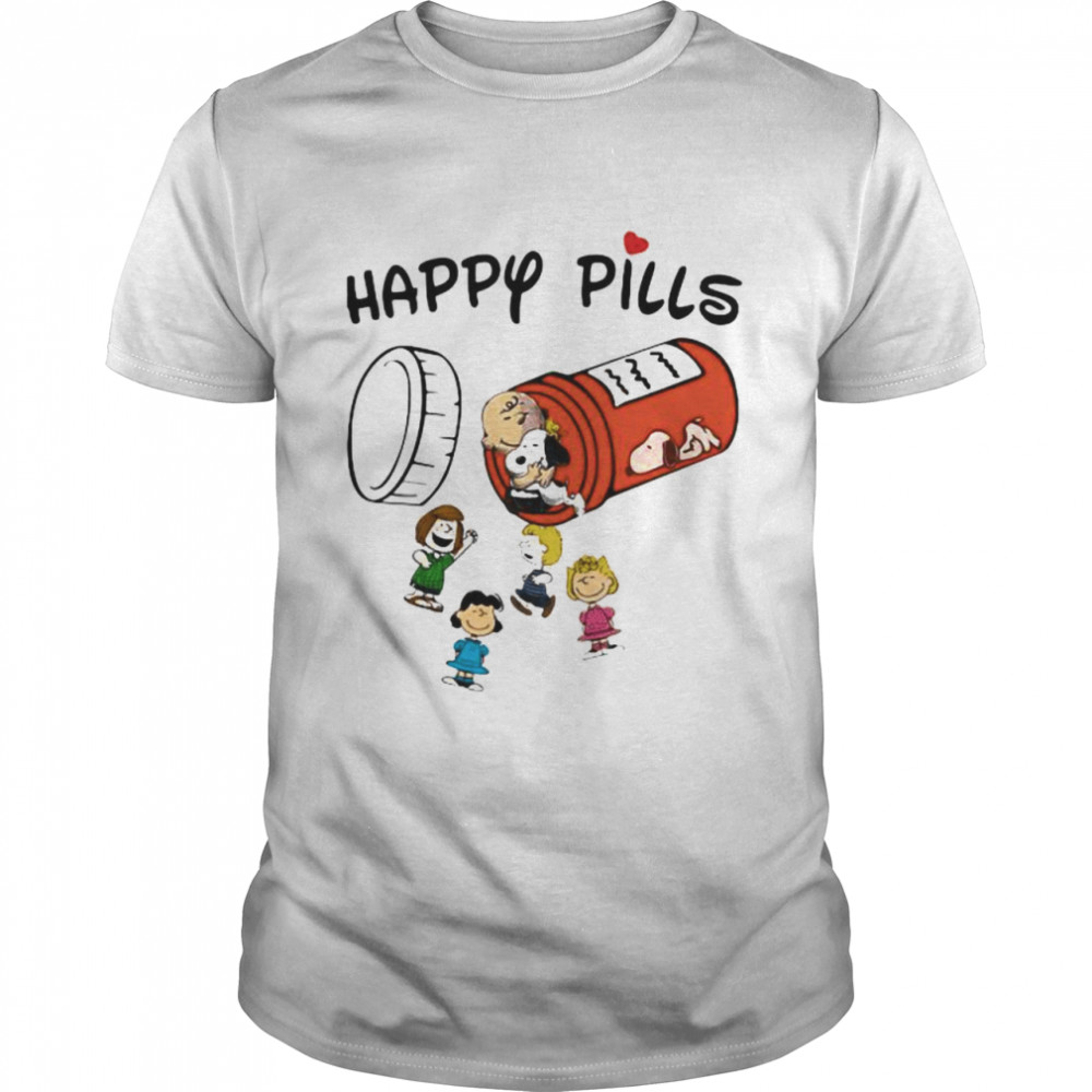 Happy Pill Charlie Snoopy Vs Friends  Classic Men's T-shirt
