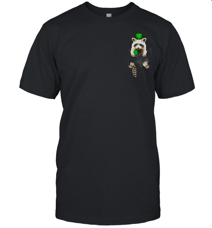 St Patrick’s Day Raccoon In Pocket shirt