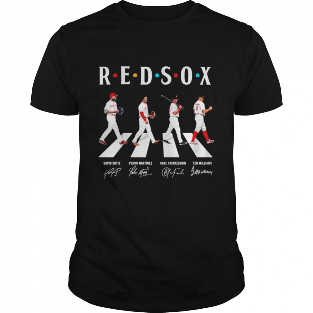 The Red Sox Baseball Team With Ortiz Martinez Yastrzemski And Williams Abbey Road Signatures shirt