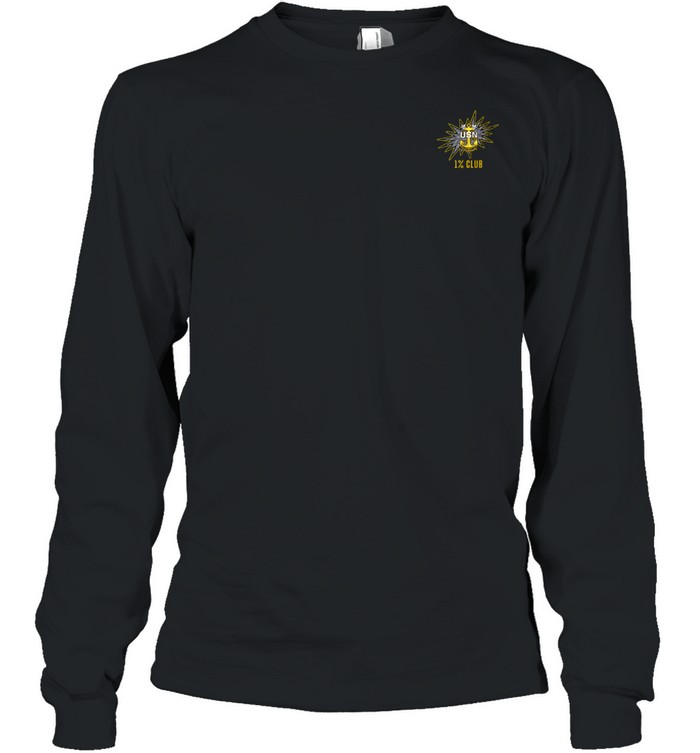 1% Club Navy Master Chief E9 MCPO Pride Long Sleeved T-shirt