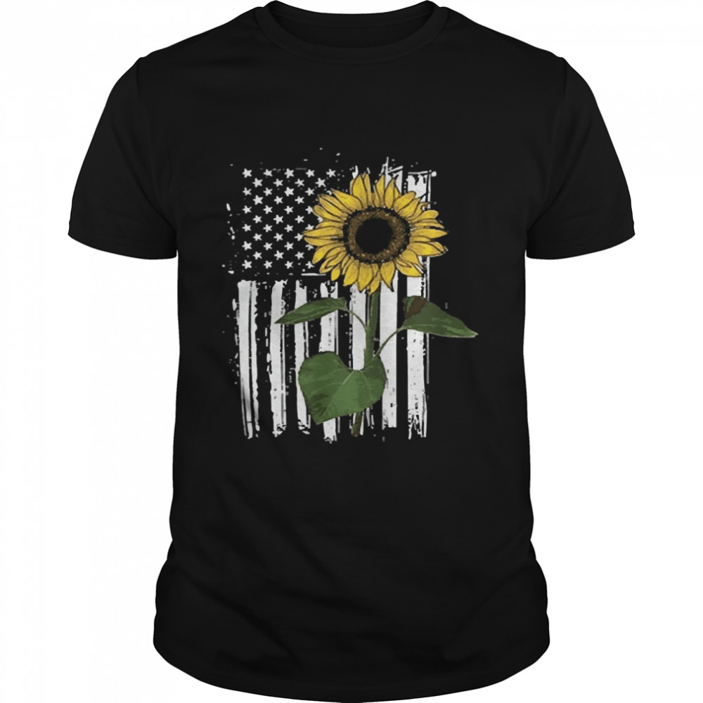 Sunflower American flag shirt