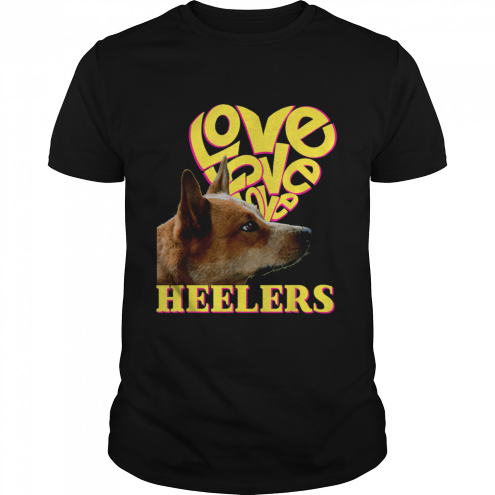 Heeler Love Red Heeler Dog Vintage Retro Heart Rescue shirt