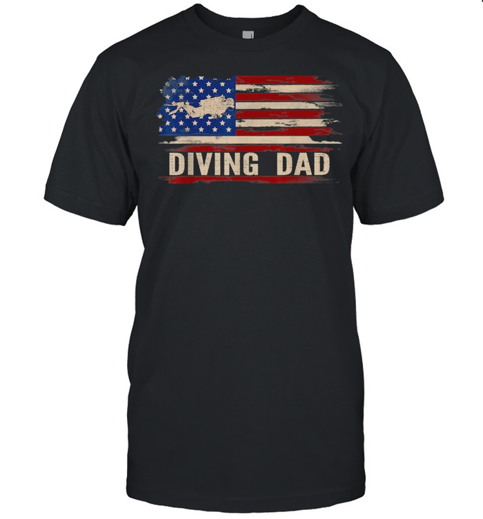 Vintage Diving Dad American USA Flag Scuba DivingDiver shirt