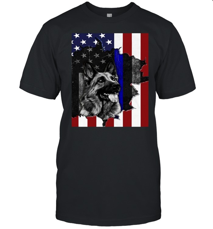 Patriotic German Shepherd American Flag Dog shirt