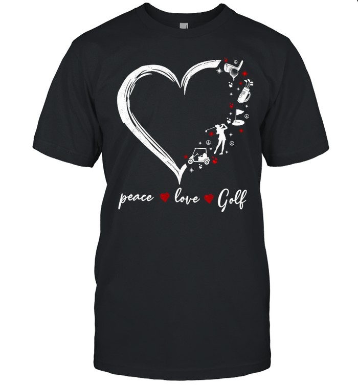 Peace Love Golf Heart Shirt