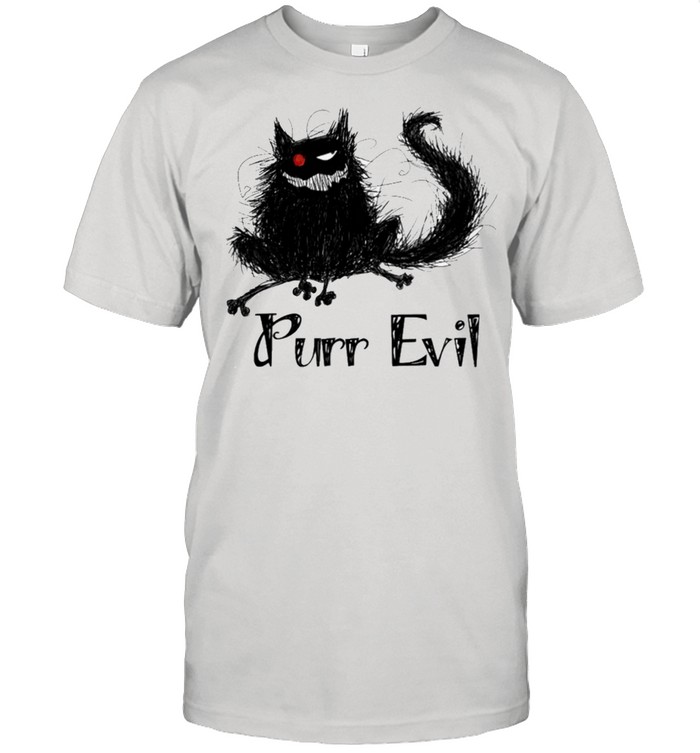 Black cat purr evil shirt Classic Men's T-shirt