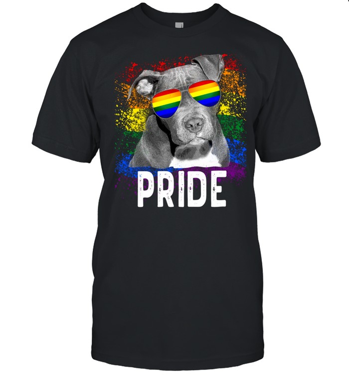 Pitbull Gay Pride Dog Pit Bull LGBT Splatter Art shirt