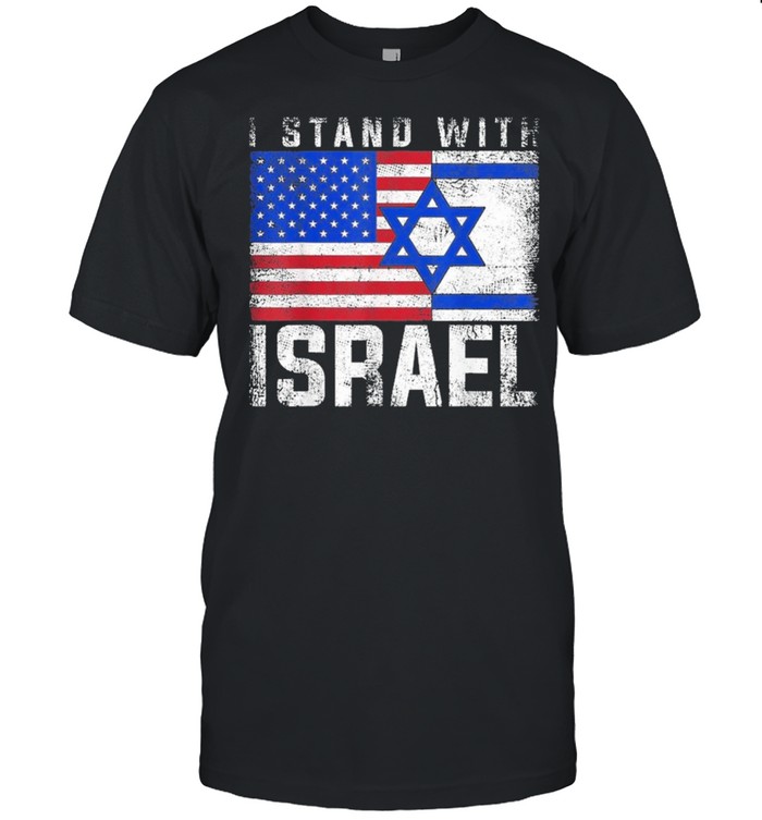 I stand with israel palestine American flag shirt