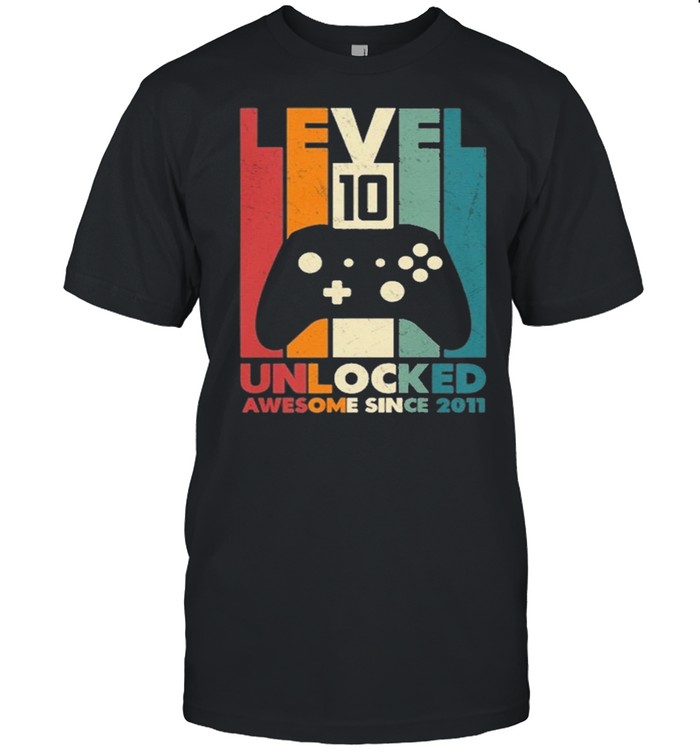 Level 10 unlocked awesome since 2011 vintage shirt