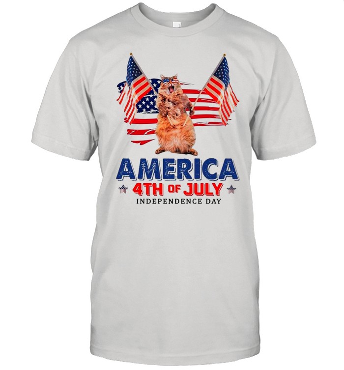 American Flag Cat America 4th Of July Independence Day 2021 shirt