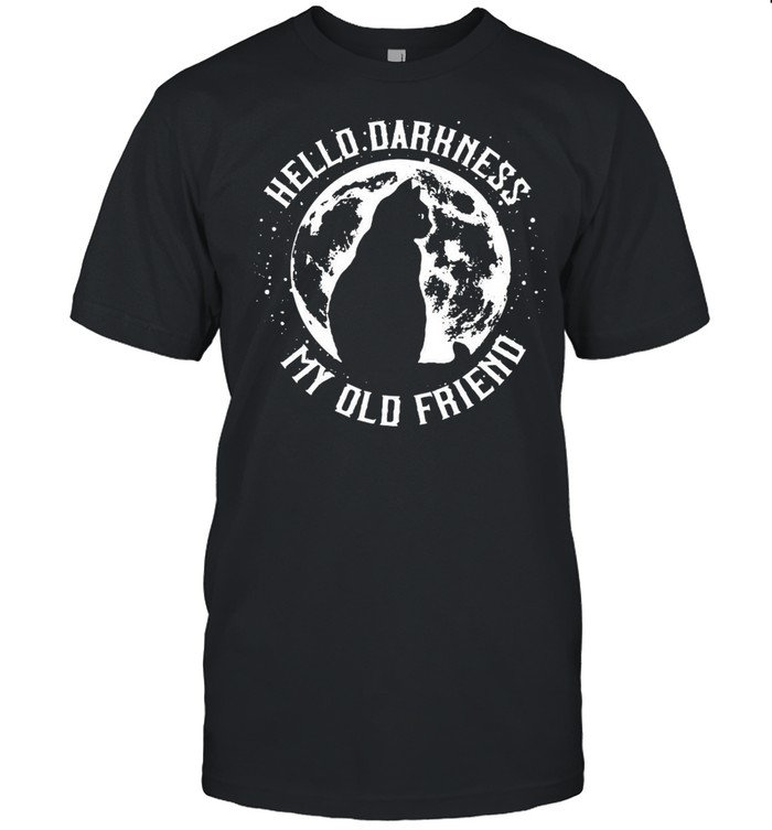 Hello Darkness My Old Friend Black Cat Moon T-shirt