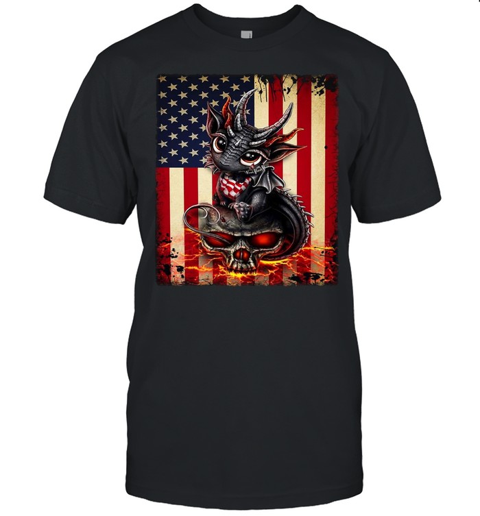 American Flag Sull Dragon Smile Flag Dragon Lovers T-shirt
