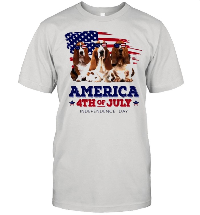 Dog American flag 4th of july independence day shirt Classic Men's T-shirt