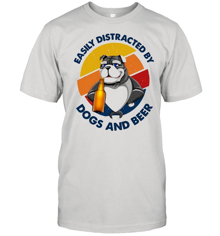 Easily Distracted By Dogs And Beer Vintage T-shirt