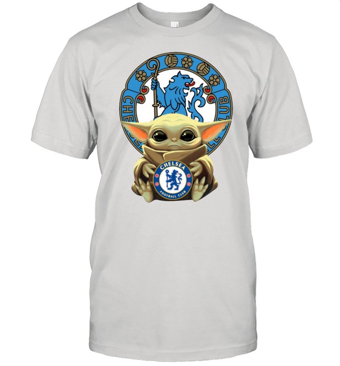 Baby yoda hug Chelsea logo 2021 shirt