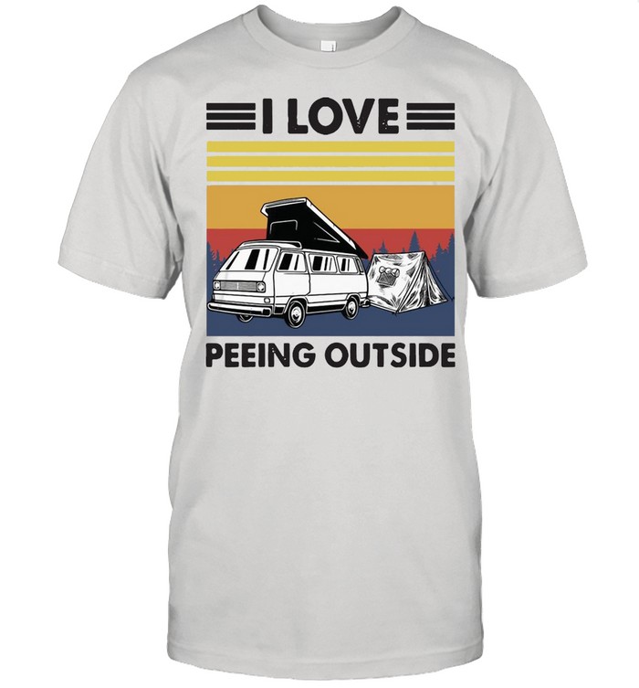Camping I Love Peeing Outside Vintage Retro T-shirt
