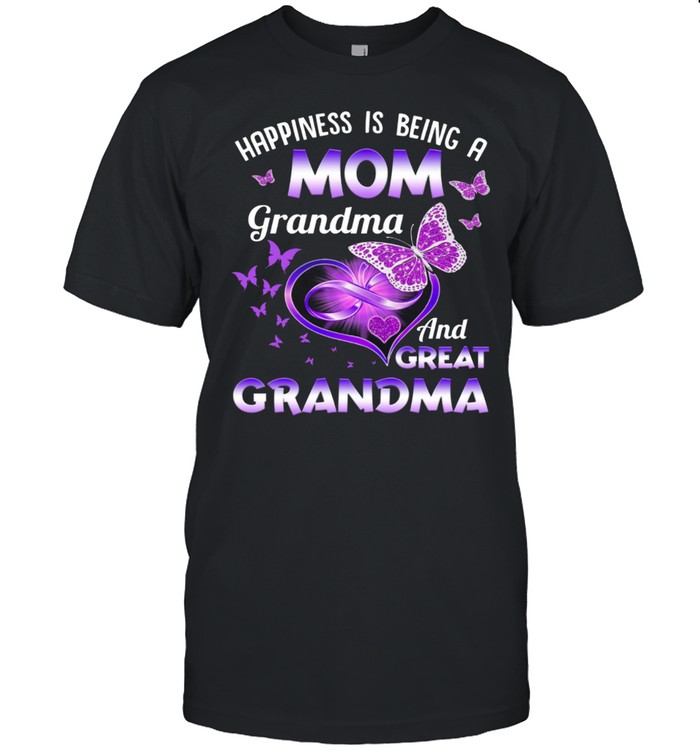 Happiness Is Being A Grandma And Great Grandma shirt Classic Men's T-shirt